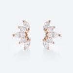 0.34ct Lab Diamond Stud Earrings for Women Marquise Angel Wing Earrings in Rose Gold