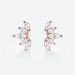 0.34ct Lab Diamond Stud Earrings for Women Marquise Angel Wing Earrings in Rose Gold
