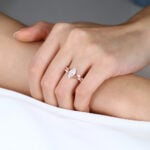 1ct Marquise Cut Moissanite Ring Botanical Twig Engagement Rings in Rose Gold