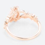 1ct Marquise Cut Moissanite Ring Botanical Twig Engagement Rings in Rose Gold