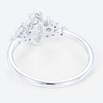 1ct Classic Marquise Moissanite Ring Cluster Engagement Rings in White Gold