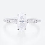1ct Marquise Moissanite Promise Ring Unique Cluster Engagement Rings in White Gold