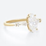 1ct Marquise Moissanite Promise Ring Unique Cluster Engagement Rings in Yellow Gold