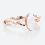 1ct Marquise Moissanite Ring​ Simple Intertwined Engagement Rings in Rose Gold