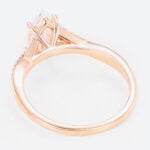 Marquise Moissanite Bridal Ring Ribbon Swirl Engagement Rings in Rose Gold