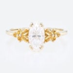 1ct Marquise Moissanite Ring​ Nature Inspired with Citrine Accents in Yellow Gold