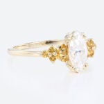 1ct Marquise Moissanite Ring​ Nature Inspired with Citrine Accents in Yellow Gold