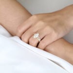 1.5ct Marquise Moissanite Pavé Ring Set with Fully Twisted Band in Yellow Gold