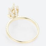 1.5ct Marquise Moissanite Ring Pavé Engagement Rings 6-Claw Prong in Yellow Gold