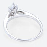 1ct White Gold Moissanite Engagement Rings​ Marquise Cut Tapered Cluster Bridal Ring