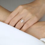 Marquise Moissanite Wedding Ring Sets Unique V-Band Stacking Set in Yellow Gold