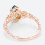 0.9ct Infinity Moss Agate Engagement Ring​ Marquise 3/4 Twisted Band in Rose Gold