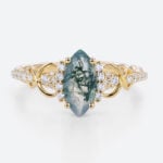 Marquise Cut Moss Agate Infinity Engagement Ring with 34 Twisted Band (6)