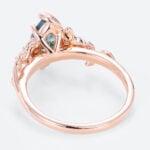 1ct Marquise Cut Moss Agate Engagement Ring Vine Design Ring in Rose Gold