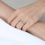 Multicolored Gems Leaf-Inspired Wedding Ring Open Stackable Ring in Rose Gold