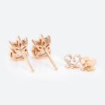 Oval Lab Diamond Stud Earrings with Marquise Diamond Accented in Rose Gold