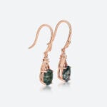Oval Cut Moss Agate Drop Earrings​ Elegance Rose Gold Drop Earrings​