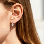 2ct Lab Diamond Stud Earrings​ Pear Diamond Elegant Ribbon Earrings in Rose Gold
