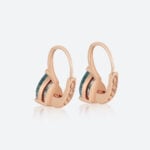 1.1ct Pear Cut Moss Agate Lever Back Earrings Elegant Solitaire Earrings in Rose Gold