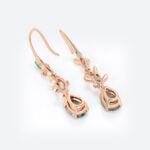 1ct Moss Agate Drops for Earrings​​ Pear Cut Vine-Inspired Earrings in Rose Gold