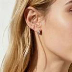 Round Cut Lab Diamond Stud Earrings Cluster Six-Prong Earrings in Rose Gold