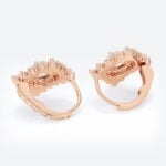 Halo Lever Back Earrings Round Cut 1.4ct Lab Diamond Vintage Earrings in Rose Gold
