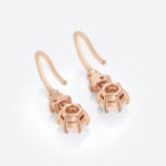 0.5ct Opal Drop Earrings Modern Round cut Opal with Lab Diamond Accents in Rose Gold