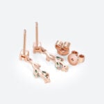 Lab Diamond Drop Earrings with Emerald Accents Nature-Inspired Earrings in Rose Gold