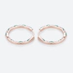 Emerald & Diamond Huggie Earrings Color Pop Hoop Earrings in Rose Gold