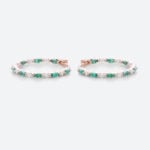 Emerald & Diamond Huggie Earrings Color Pop Hoop Earrings in Rose Gold