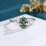 white gold lab green sapphire