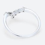 V Shaped Lab Diamond Ring 0.22ctw Marquise & Round Cut Stackable Wedding Band in White Gold