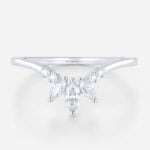 V-Shaped Lab Grown Diamond Rings 0.2ct Cluster Wedding Band in White Gold