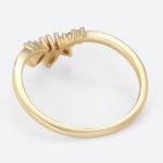 V-Shaped Lab Grown Diamond Rings 0.2ct Cluster Wedding Band in Yellow Gold