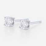 0.5ct Moissanite Earrings Classic Round 4-Prong Stud Earrings in White Gold
