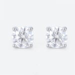 0.5ct Moissanite Earrings Classic Round 4-Prong Stud Earrings in White Gold
