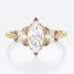 1ct Marquise Lab Grown Diamond Ring Fantasy-Inspired 4-Prong Engagement Ring in Yellow Gold