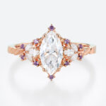 1ct Marquise Lab Grown Diamond Ring Fantasy-Inspired 4-Prong Engagement Ring in Rose Gold
