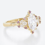 1ct Marquise Lab Grown Diamond Ring Fantasy-Inspired 4-Prong Engagement Ring in Yellow Gold