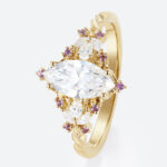 1ct Marquise Lab Grown Diamond Ring Fantasy-Inspired 4-Prong Engagement Ring in Yellow Gold