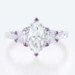 1ct Marquise Lab Grown Diamond Ring Fantasy-Inspired 4-Prong Engagement Ring in White Gold