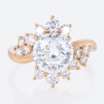 2.5ct Lab Diamond Ring​ Round Cut Eternal Swirl 4-Prong Engagement Ring in Rose Gold