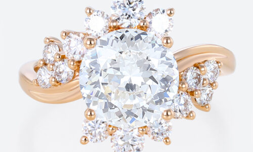 lab-grown diamond care 2.5ct Lab Diamond Ring​ Round Cut Eternal Swirl 4-Prong Engagement Ring in Rose Gold