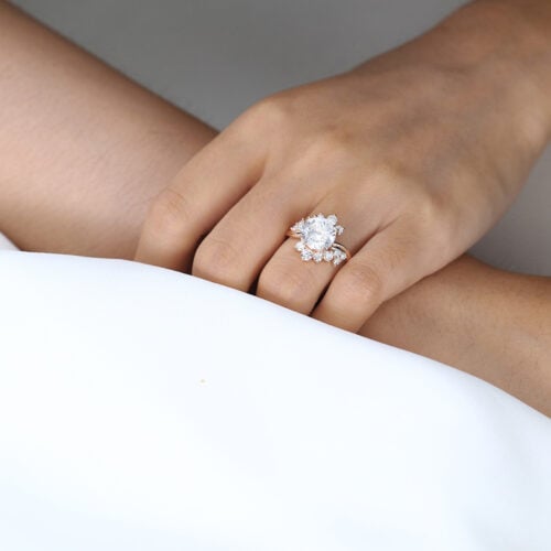 2.5ct Lab Diamond Ring​ Round Cut Eternal Swirl 4-Prong Engagement Ring in Rose Gold