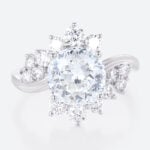 2.5ct Lab Diamond Ring​ Round Cut Eternal Swirl 4-Prong Engagement Ring in White Gold