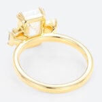 2ct Emerald Cut Lab Grown Diamond Ring Art Deco Engagement Ring in Yellow Gold