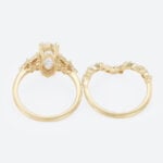 Marquise Cut Diamond Ring​ Set 2ct Floral Cluster Bridal Ring Set in Yellow Gold