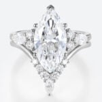 2ct Marquise Cut Lab Diamond Ring​ Set Romantic Vintage 6-Prong Bridal Ring in White Gold
