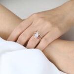 2ct Marquise Lab Grown Diamond Rings Set Scarlet Bloom 4-Prong Bridal Ring Set in Yellow Gold