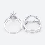 Lab Diamond Marquise Cut Rings​ Set 2ct Classic Pavé Pavé 4-Prong Bridal Ring Set in White Gold